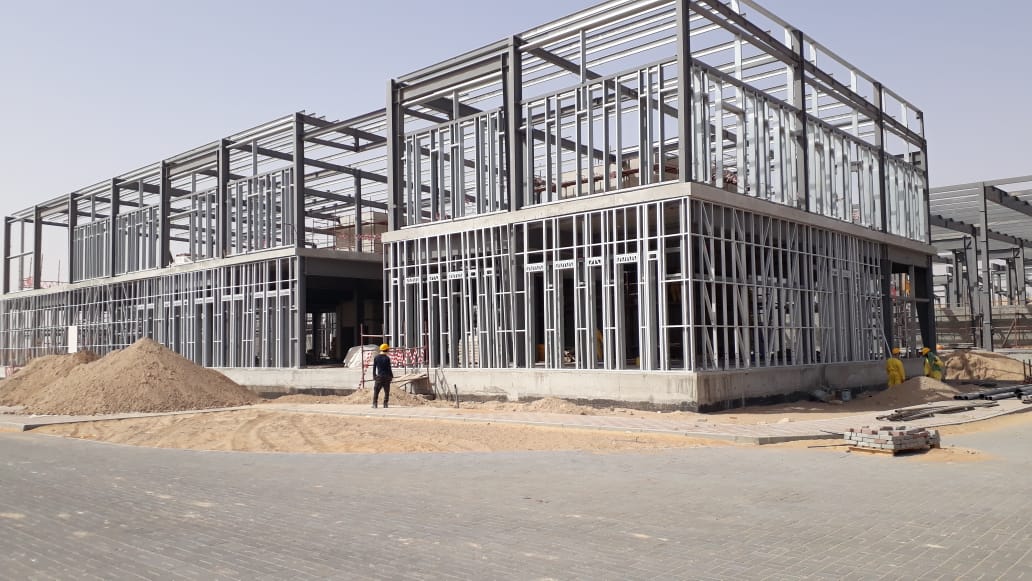 Light steel structure hammered into ground for solar power station